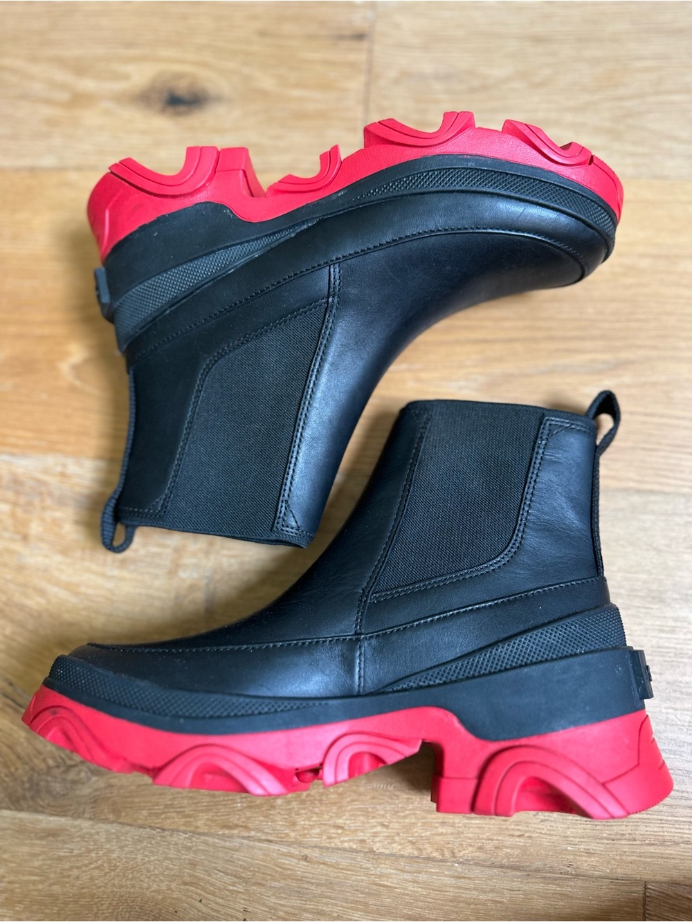 🖤 Sorel Brex Chelsea Waterproof Boots Black Red Sole Sz 7 - Picture 7 of 8